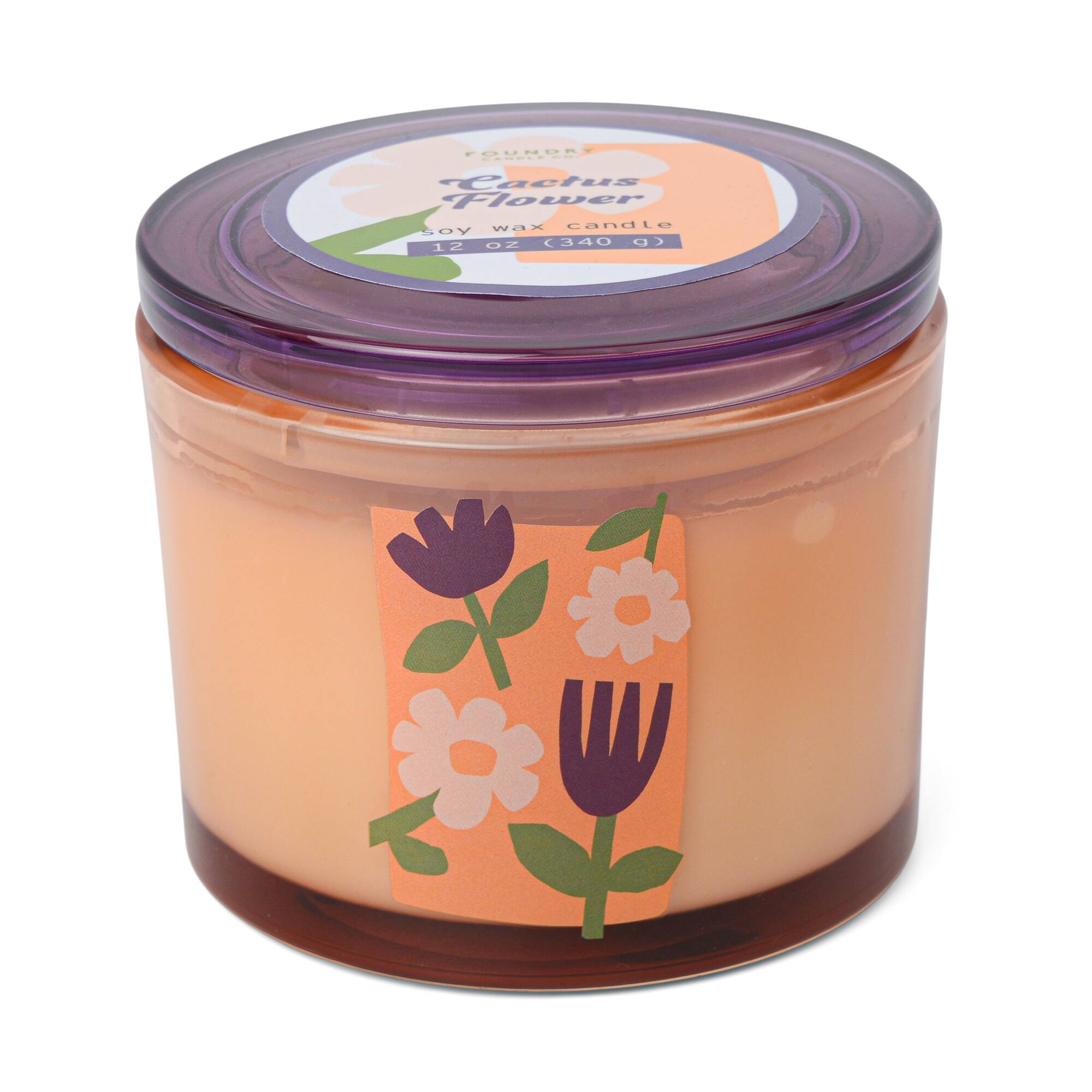 Foundry Candle Co. 12 oz. Cactus Flower Soy Blend 3 Wick Candle